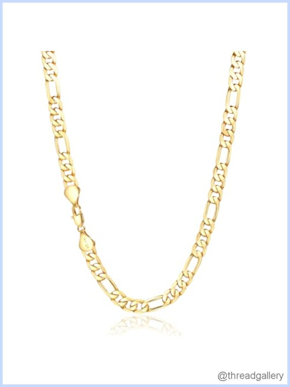 14K Gold Figaro Link Chain Necklace Dainty Unisex Jewelry Gift